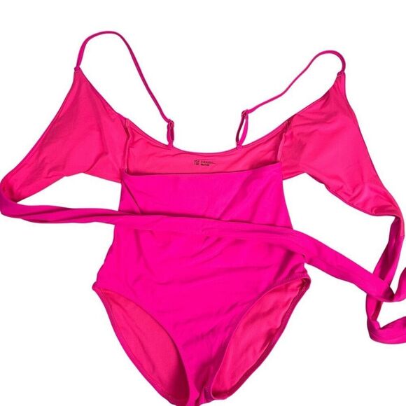 Aerie Small Long Pink Wrap Top One Piece Swimsuit Full Coverage - Picture 7 of 11